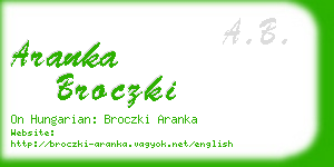 aranka broczki business card